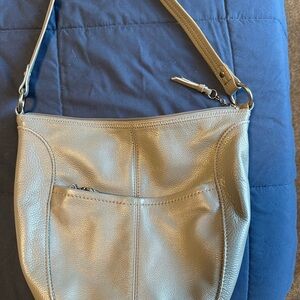 The Sak Gray Leather Shoulder Bag